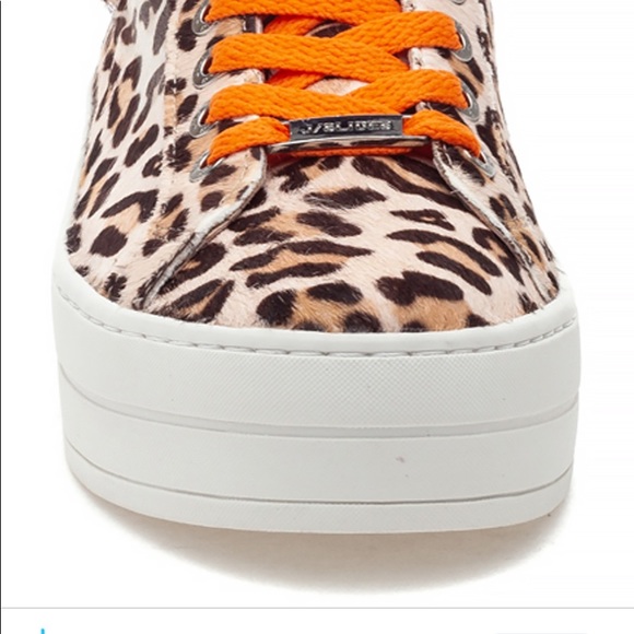 - Jslide NYC NEON HIPPIE CALF SKIN WEDGE SNEAKERS SIZE 7New - Picture 9 of 10